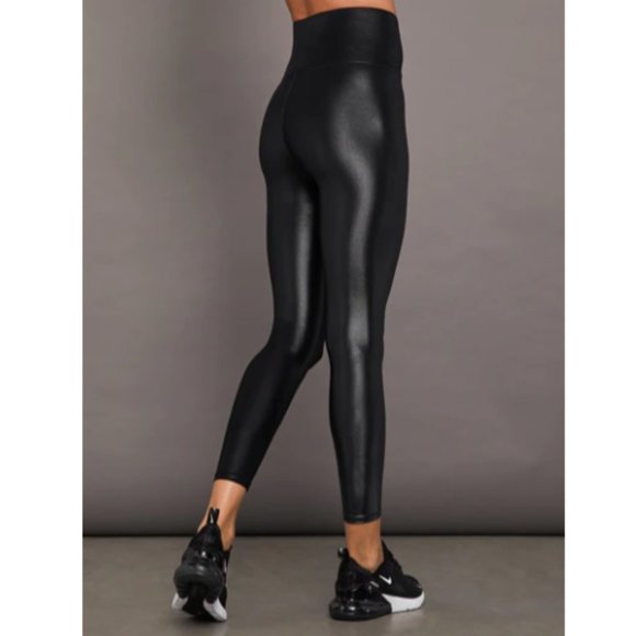 CARBON38 High Rise 7/8 Legging in Takara Shine Black Metallic Shimmer Size Small - Picture 3 of 15